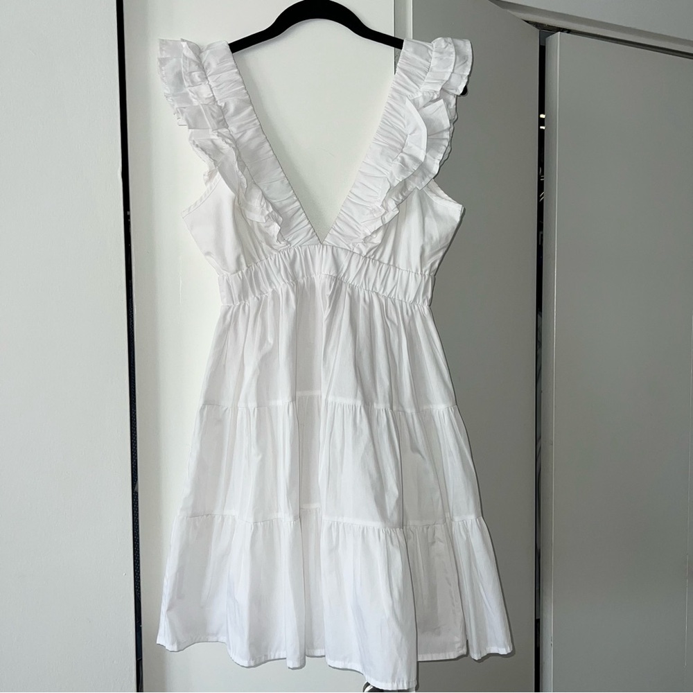 Abercrombie NWT S white Ruffle Tiered Mini Dress